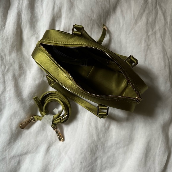 Mango Selection Mini Satin Bowling Bag Green - Picture 4 of 5